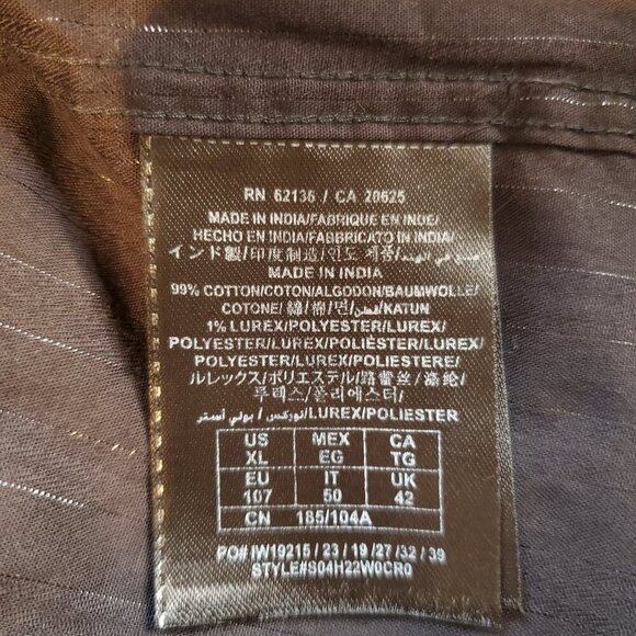 GUESS SZ XL Men's Black Metallic & Satin Western Button-down Long-sleeve Shirt - Picture 8 of 8